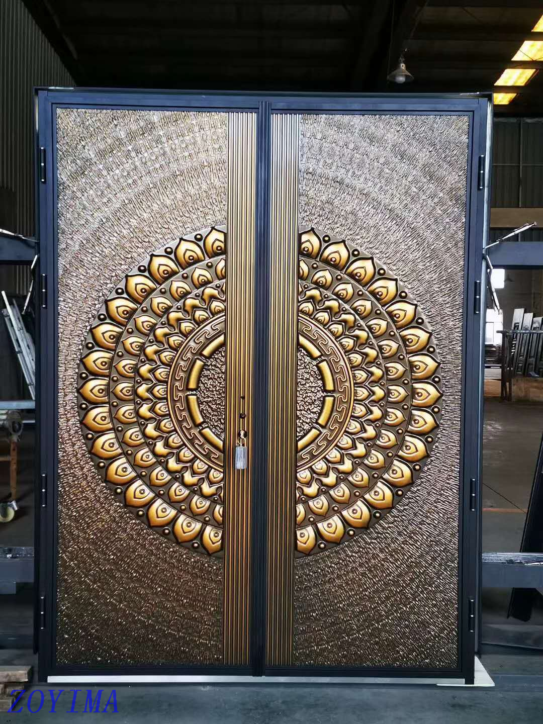 Z0YIMA/ G & K Great Door - Nigeria Lagos Market Cast Aluminium Imitation Copper Door ZYM-K119